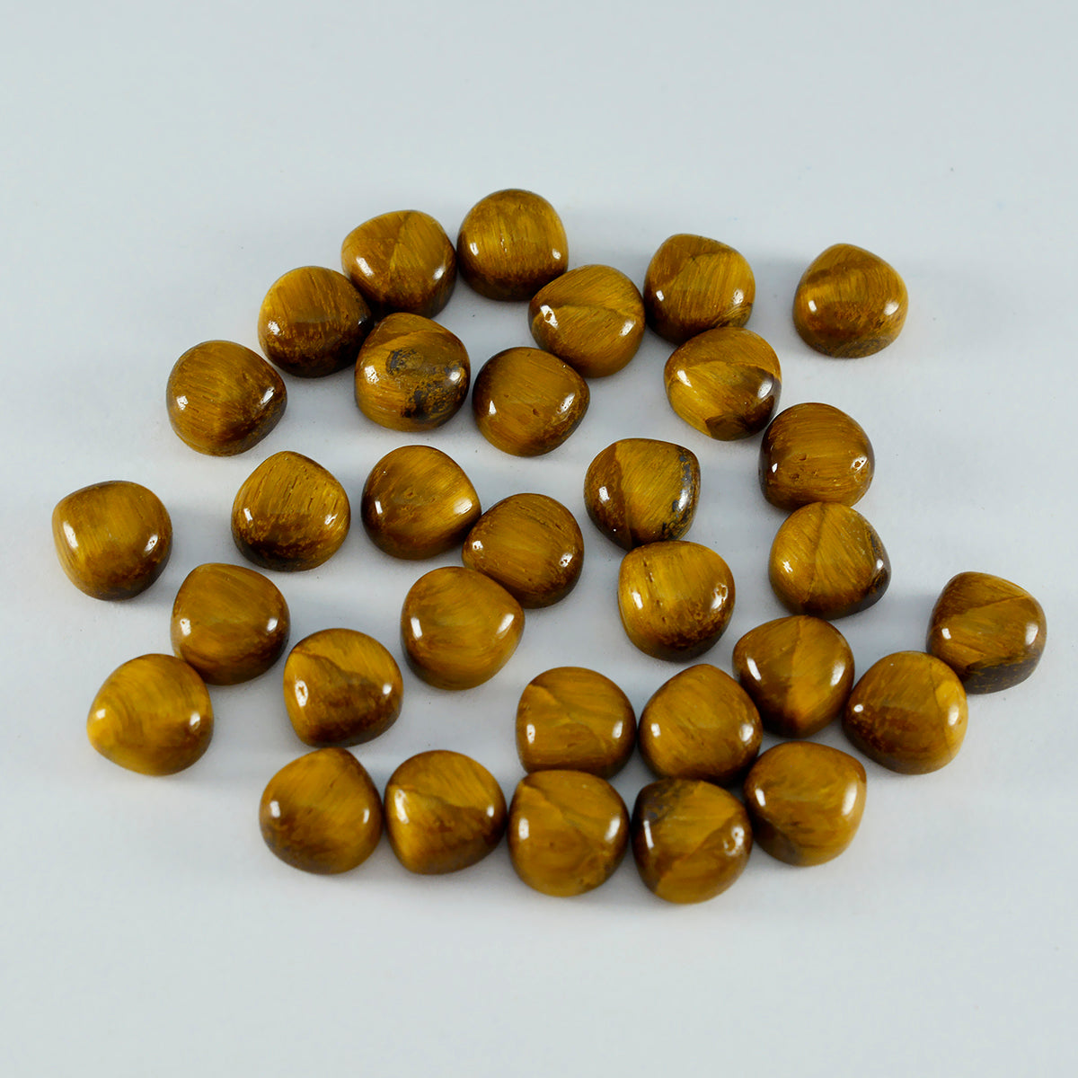 Tiger Eye 10PC Tiny 4x4 MM Heart Cabochon Brown Genuine semi Precious Loose Gems