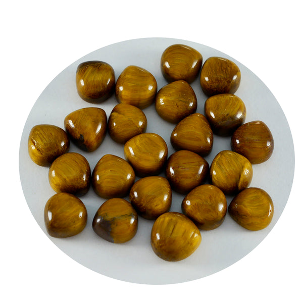 Tiger Eye 1PC Small 7x7 MM Heart Cabochon Brown Fiery semi Precious Semi Precious Gemstone
