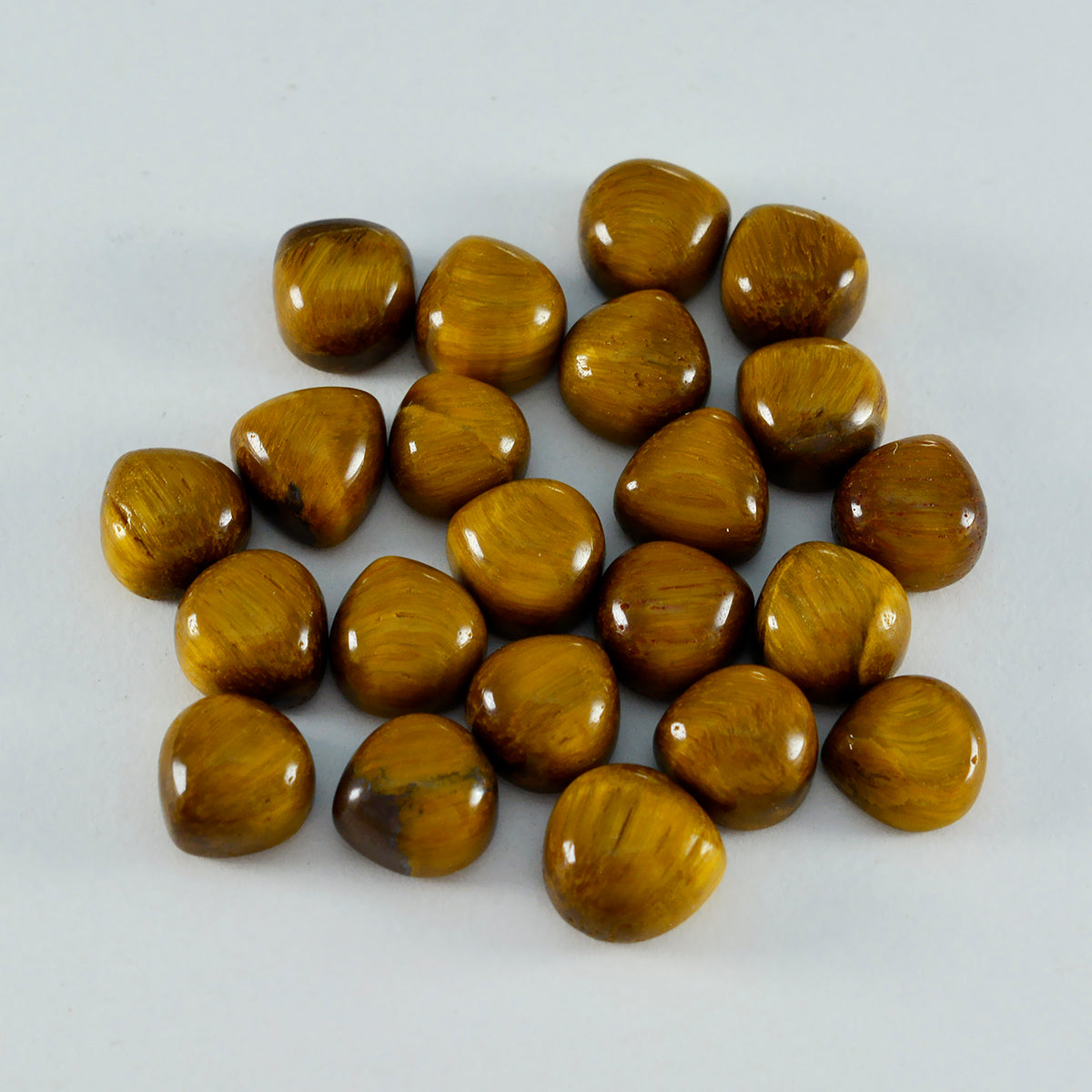 Tiger Eye 1PC Small 7x7 MM Heart Cabochon Brown Fiery semi Precious Semi Precious Gemstone