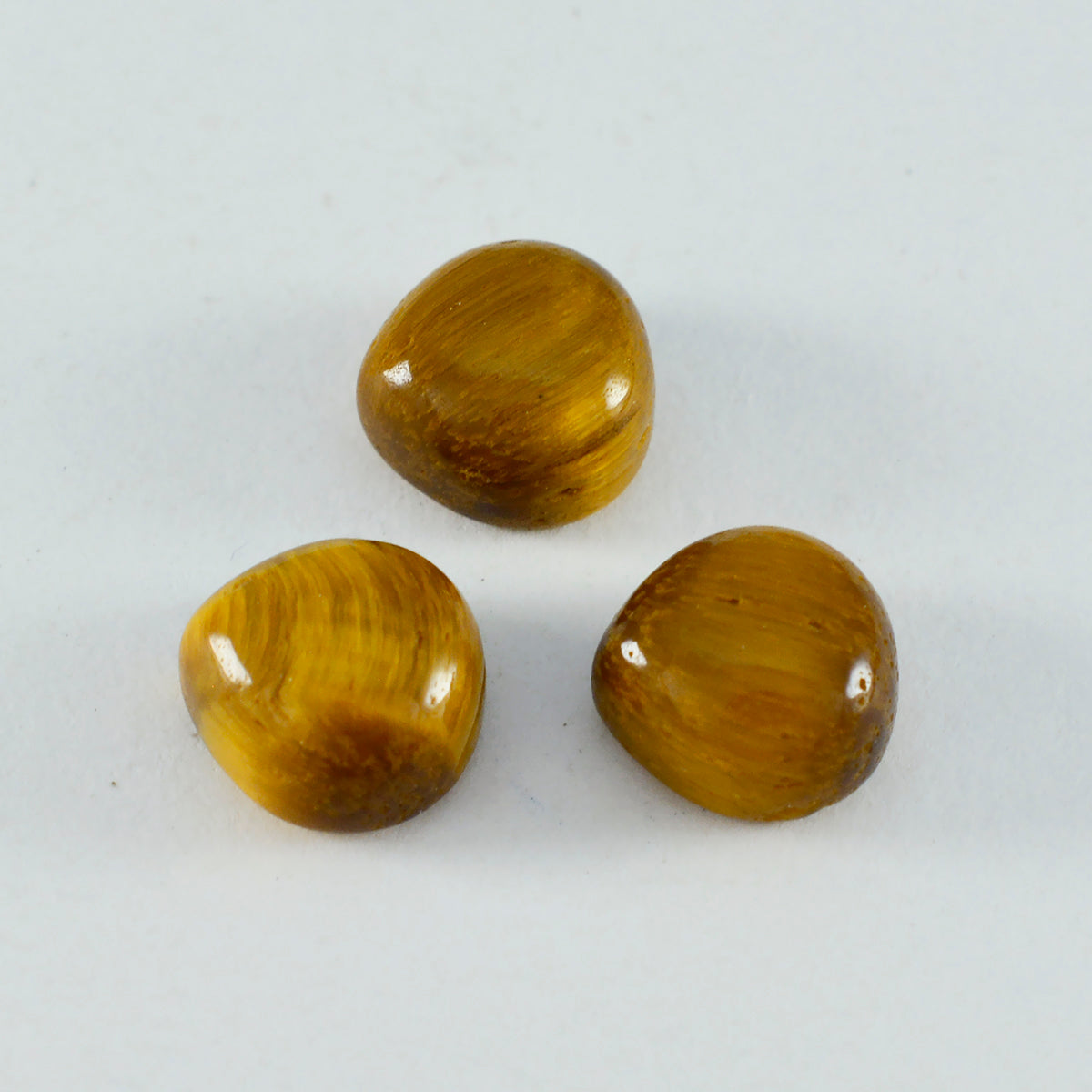 Tiger Eye 1PC Large 10x10 MM Heart Cabochon Brown Polished semi Precious Loose Gems Huvudsaklig produktbild