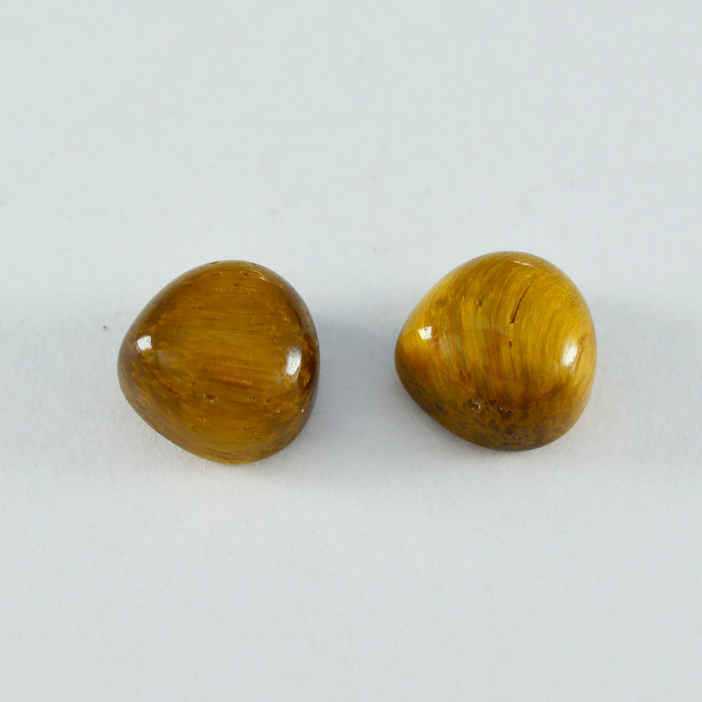 Tiger Eye 1PC Small 7x7 MM Heart Cabochon Brown Fiery semi Precious Semi Precious Gemstone