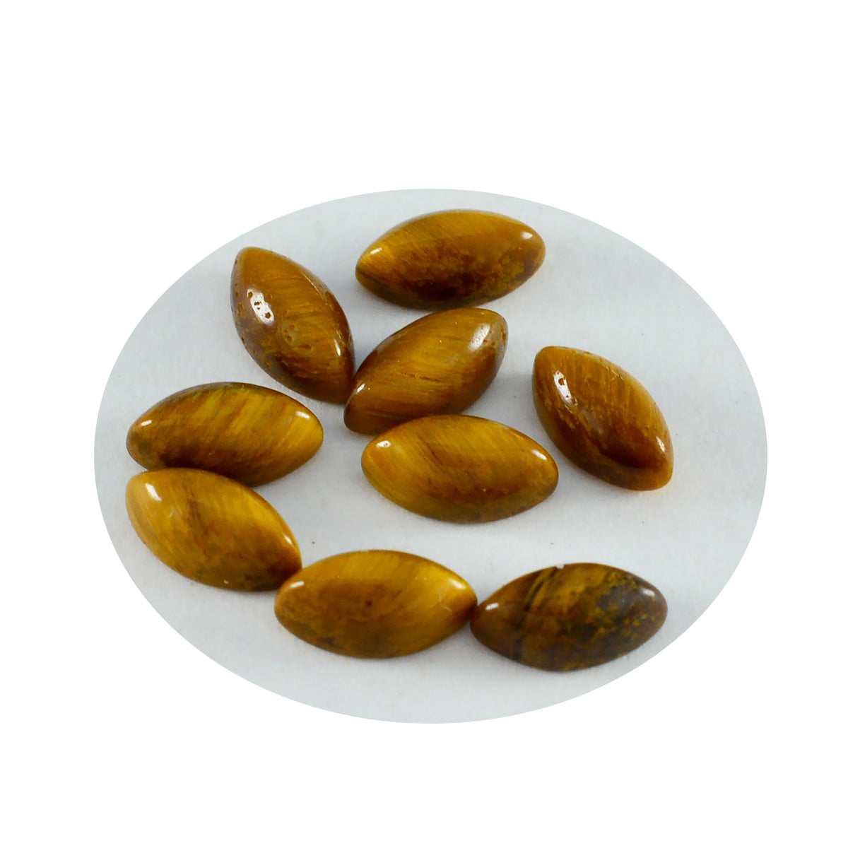 Tiger Eye 1PC Small 5x10 MM Marquise  Cabochon Brown Pure semi Precious Loose Gemstones Image secondaire du produit