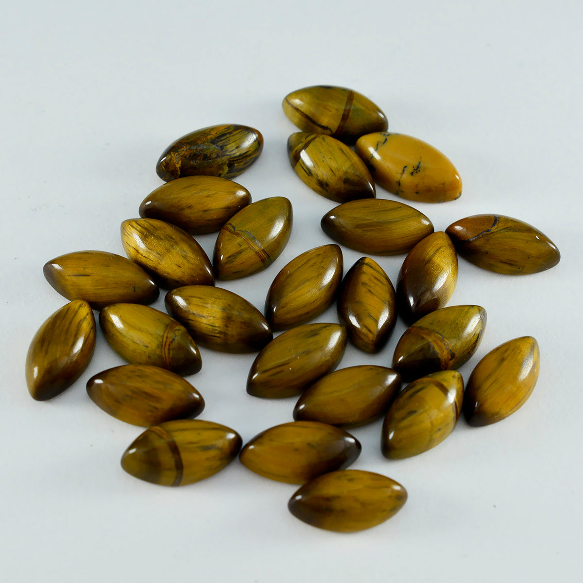 Tiger Eye 1PC Small 6x12 MM Marquise  Cabochon Brown Fiery semi Precious Semi Precious Gemstone