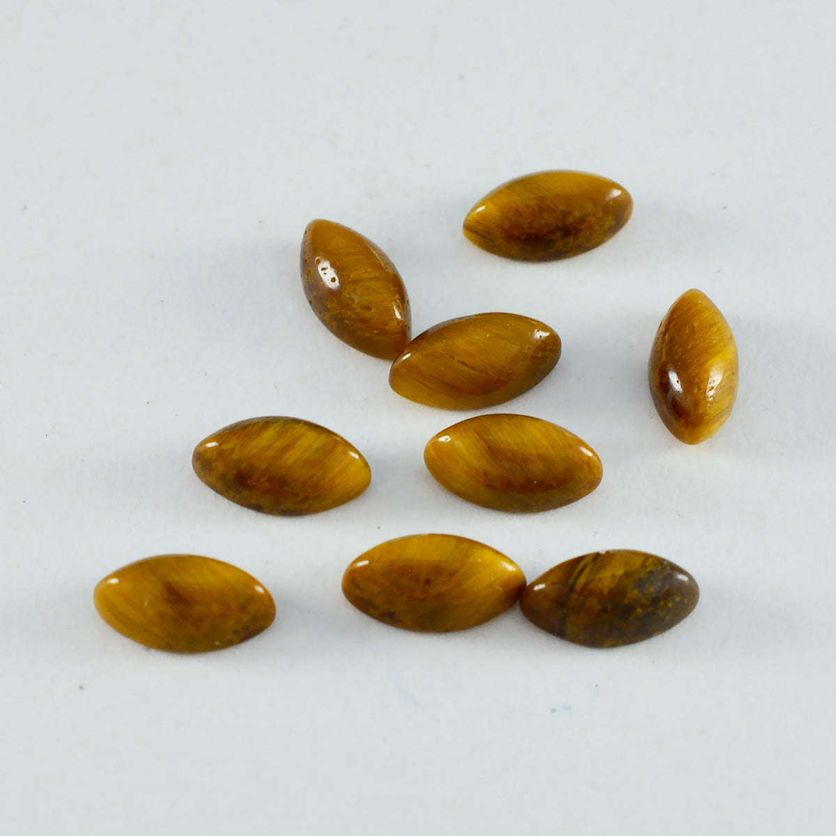 Tiger Eye 1PC Small 6x12 MM Marquise  Cabochon Brown Fiery semi Precious Semi Precious Gemstone