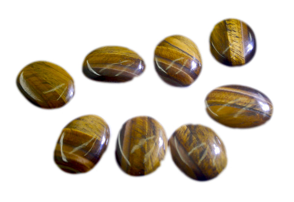 Tiger Eye 1PC Large 10x12 MM Oval Cabochon Brown Pure semi Precious Loose Gemstones