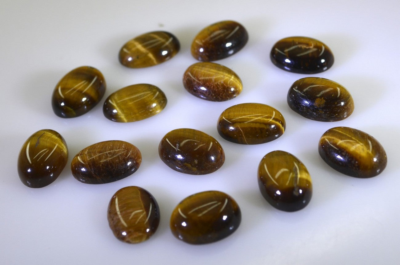Tiger Eye 1PC Large 10x12 MM Oval Cabochon Brown Pure semi Precious Loose Gemstones