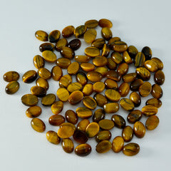 Tiger Eye 10PC Tiny 3x5 MM Oval Cabochon Brown Polished semi Precious Precious Gemstone