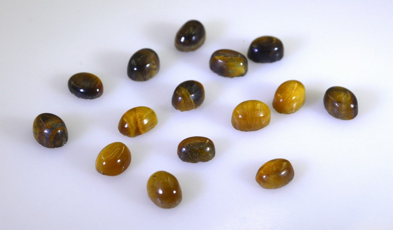 Tiger Eye 10PC Tiny 3x5 MM Oval Cabochon Brown Polished semi Precious Precious Gemstone