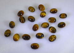 Tiger Eye 1PC Tiny 5x7 MM Oval Cabochon Brown Luster semi Precious Loose Gems