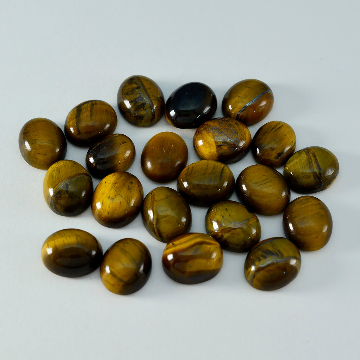 Tiger Eye 1PC Small 6x8 MM Oval Cabochon Brown Lustrous semi Precious Loose Gemstone