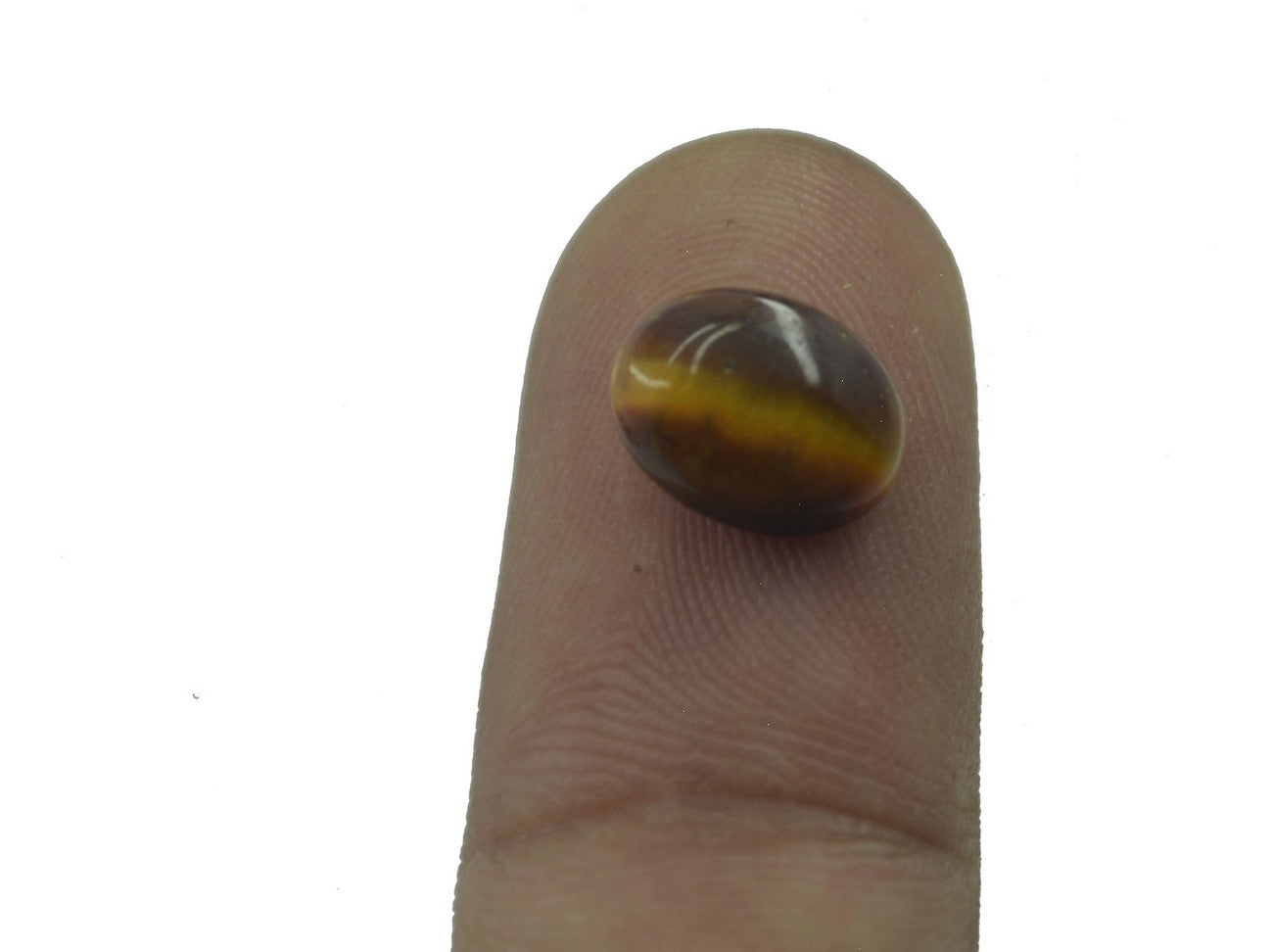 Tiger Eye 1PC Small 6x8 MM Oval Cabochon Brown Lustrous semi Precious Loose Gemstone