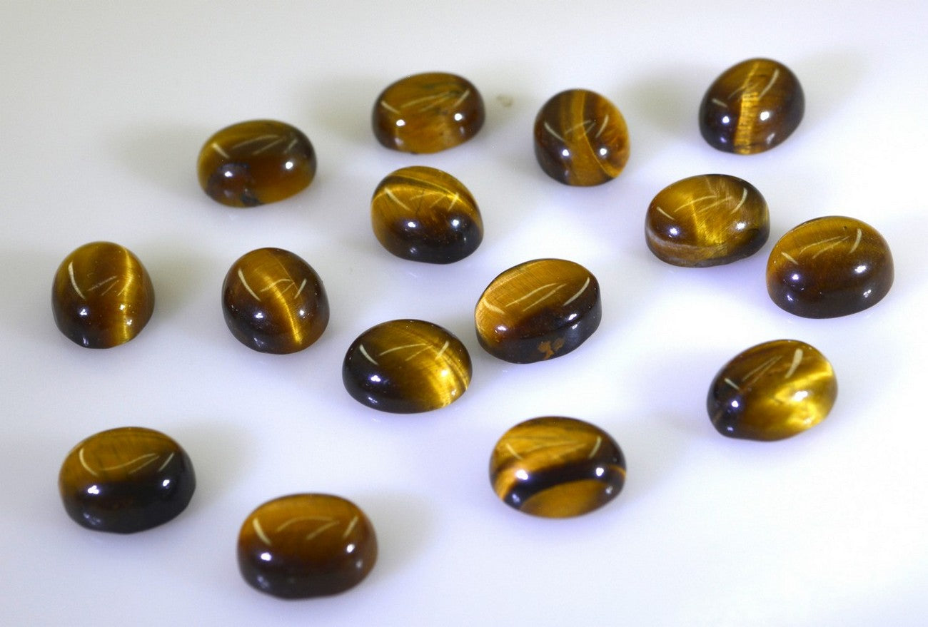 Tiger Eye 1PC Medium 8x10 MM Oval Cabochon Brown Natural semi Precious Gems