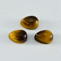 Tiger Eye 1PC Large 10x12 MM Pear Cabochon Brown Splendid semi Precious Loose Gemstone