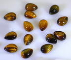 Tiger Eye 1PC Tiny 5x7 MM Pear Cabochon Brown Natural semi Precious Gems