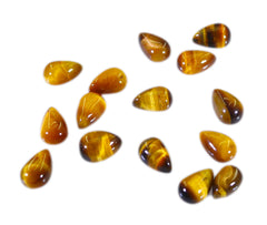 Tiger Eye 1PC Tiny 5x7 MM Pear Cabochon Brown Natural semi Precious Gems