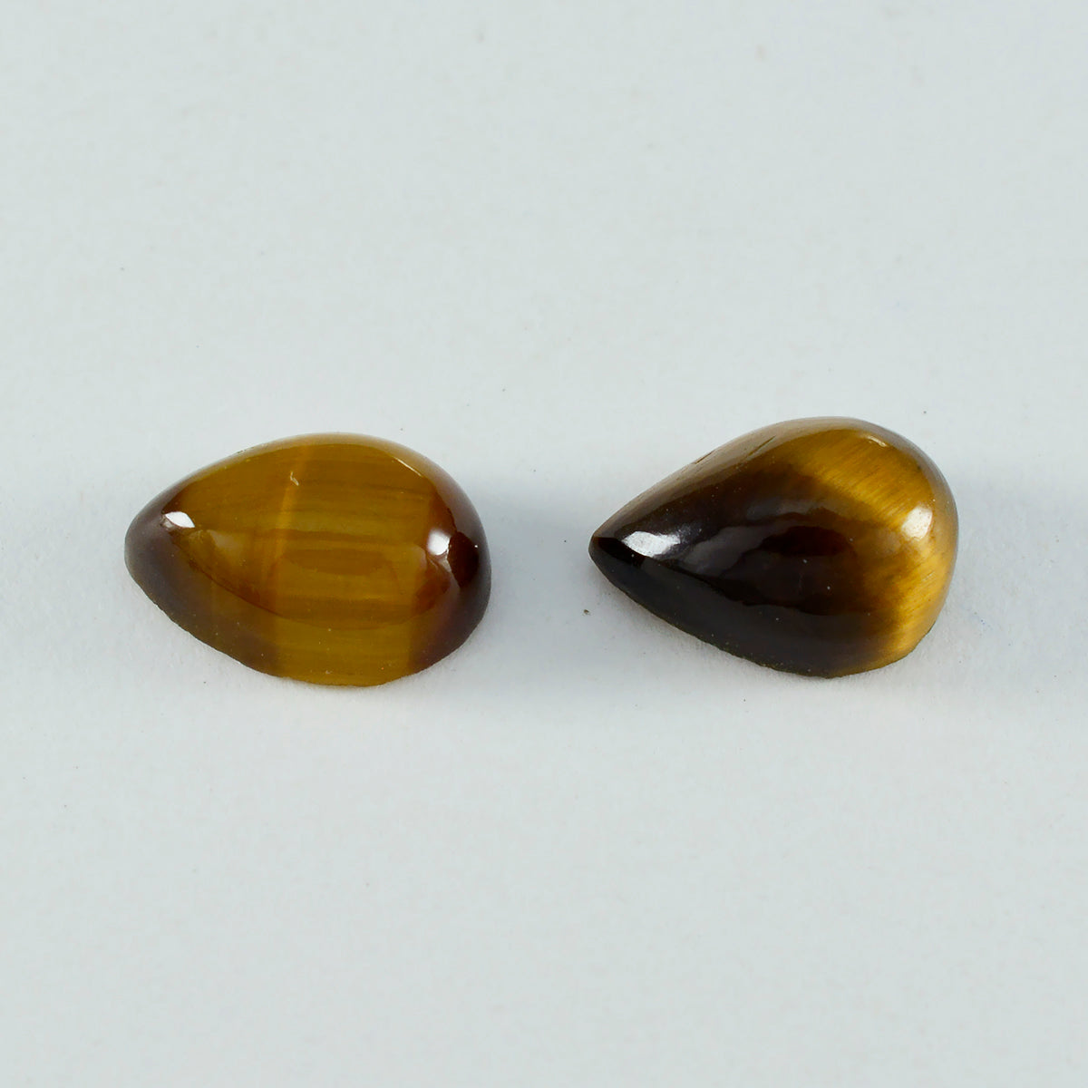 Tiger Eye 1PC Large 8x12 MM Pear Cabochon Brown Polished semi Precious Loose Gems Secundaire afbeelding