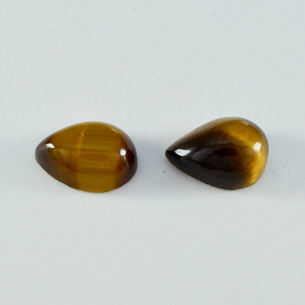 Tiger Eye 1PC Large 9x11 MM Pear Cabochon Brown Sparkling semi Precious Gems