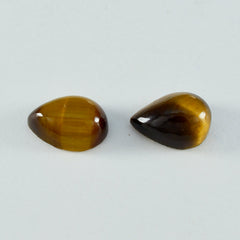 Tiger Eye 1PC Large 8x12 MM Pear Cabochon Brown Polished semi Precious Loose Gems