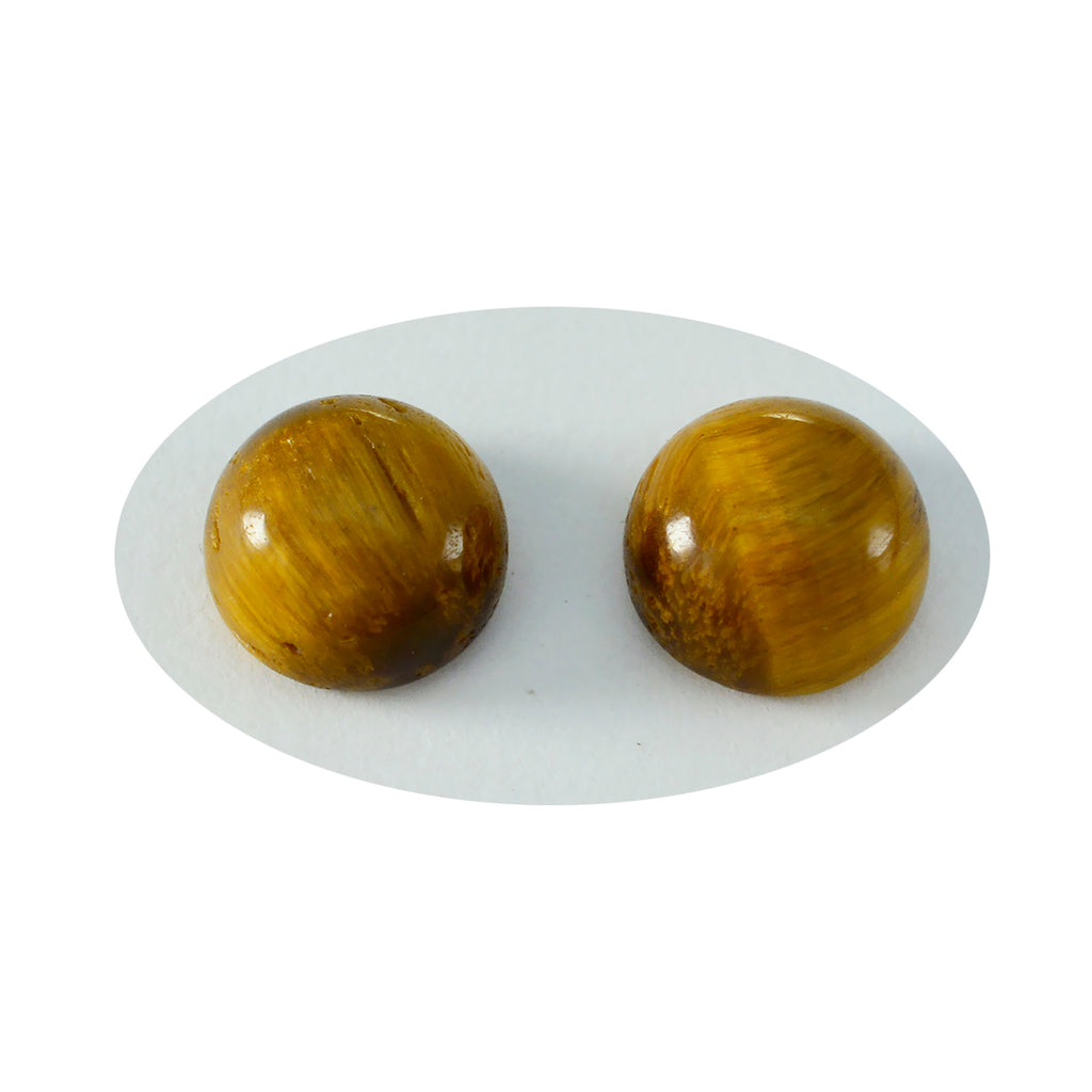 Tiger Eye 1PC Large 10x10 MM Round Cabochon Brown Sparkling semi Precious Gems