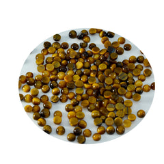 Tigerauge, 10 Stück, winziger 3 x 3 mm runder Cabochon, braun, hochwertiger Halbedelstein