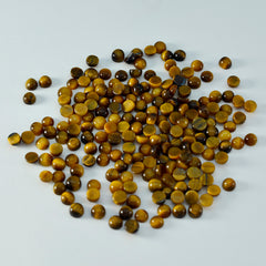 Tigerauge, 10 Stück, winziger 3 x 3 mm runder Cabochon, braun, hochwertiger Halbedelstein