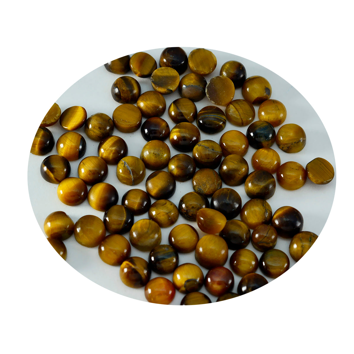 Tiger Eye 10PC Tiny 4x4 MM Round Cabochon Brown Natural semi Precious Gems