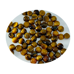 Tiger Eye 10PC Tiny 4x4 MM Round Cabochon Brown Natural semi Precious Gems