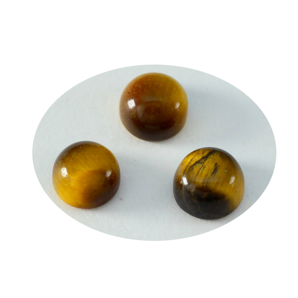 Tiger Eye 1PC Tiny 6x6 MM Round Cabochon Brown Superior semi Precious Loose Gemstone Secundaire afbeelding