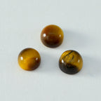 Tiger Eye 1PC Tiny 6x6 MM Round Cabochon Brown Superior semi Precious Loose Gemstone