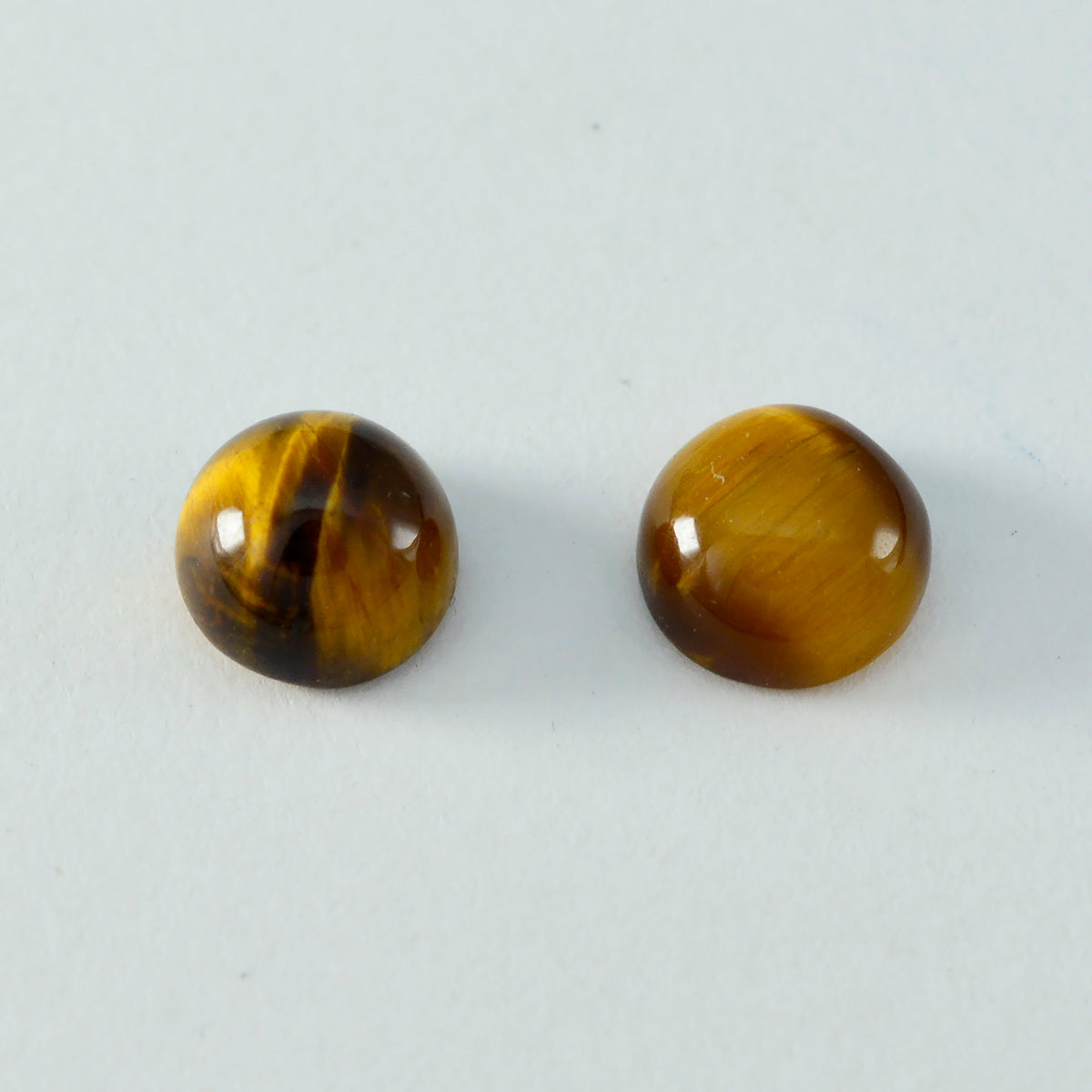 Tiger Eye 1PC Small 8x8 MM Round Cabochon Brown Fiery semi Precious Semi Precious Gemstone