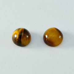 Tiger Eye 1PC Small 8x8 MM Round Cabochon Brown Fiery semi Precious Semi Precious Gemstone