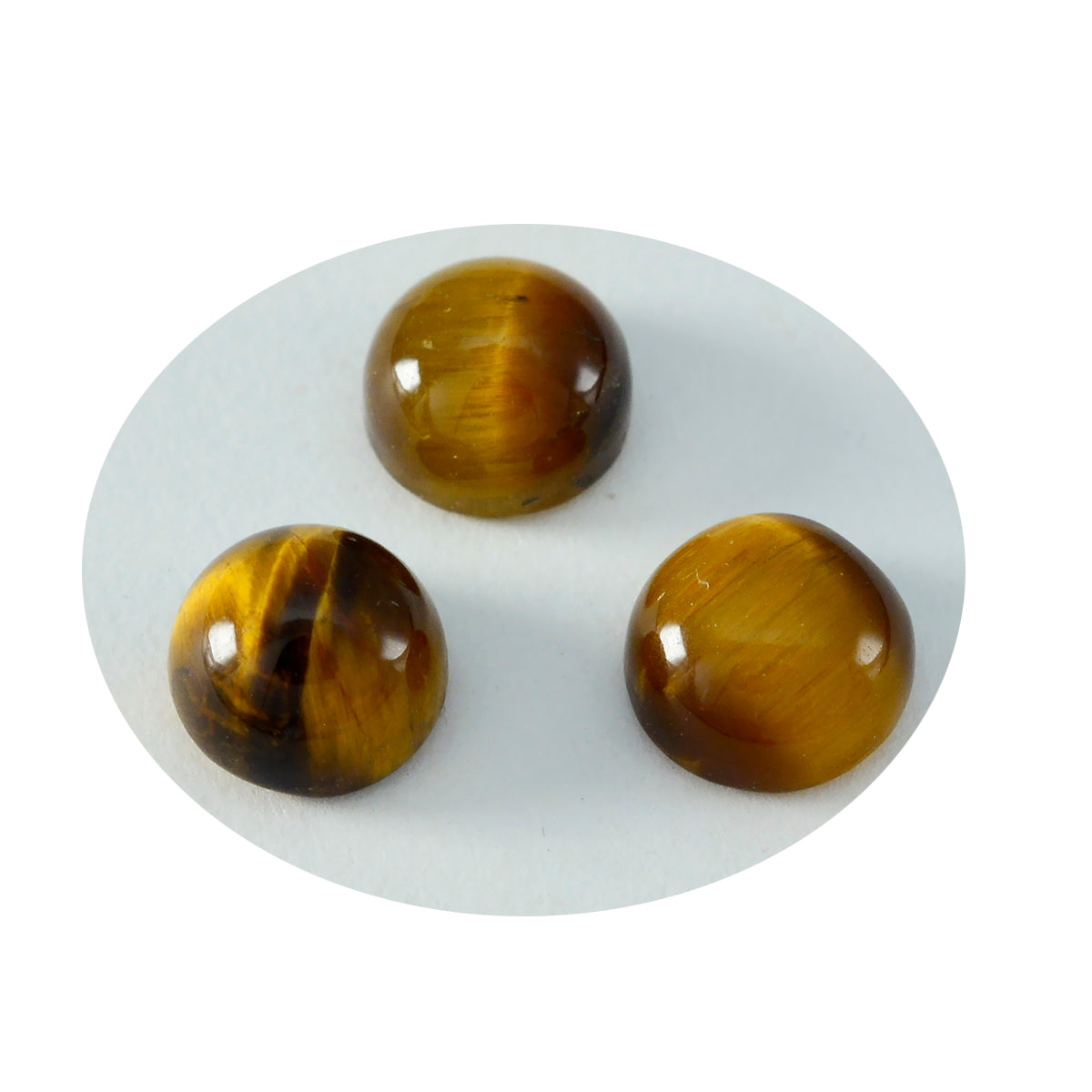 Tiger Eye 1PC Medium 9x9 MM Round Cabochon Brown Brilliant semi Precious Precious Gemstone