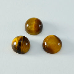 Tiger Eye 1PC Medium 9x9 MM Round Cabochon Brown Brilliant semi Precious Precious Gemstone