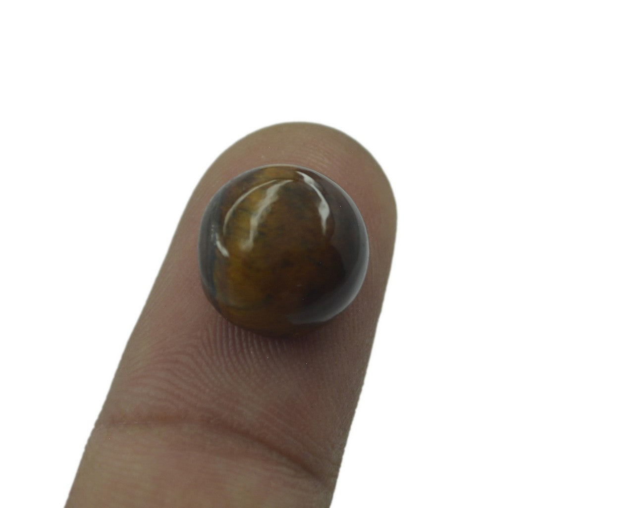 Tiger Eye 1PC Large 10x10 MM Round Cabochon Brown Sparkling semi Precious Gems