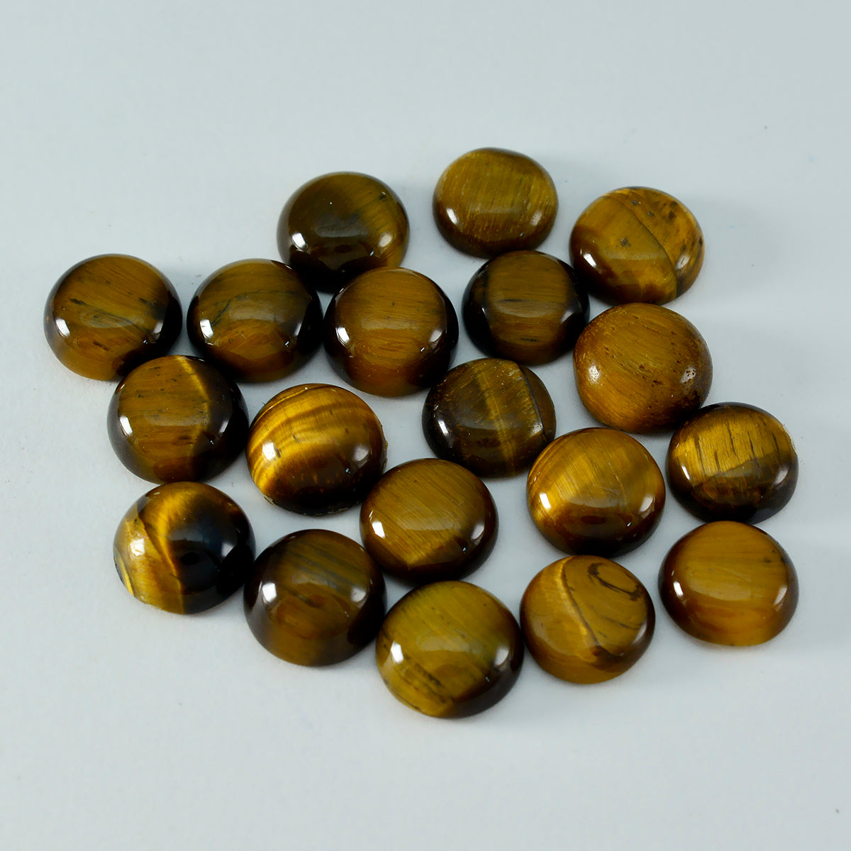 Tigerauge 1PC Großer 11x11 MM Runder Cabochon Braun Polierter Halbedelstein Lose Edelsteine Hauptbild