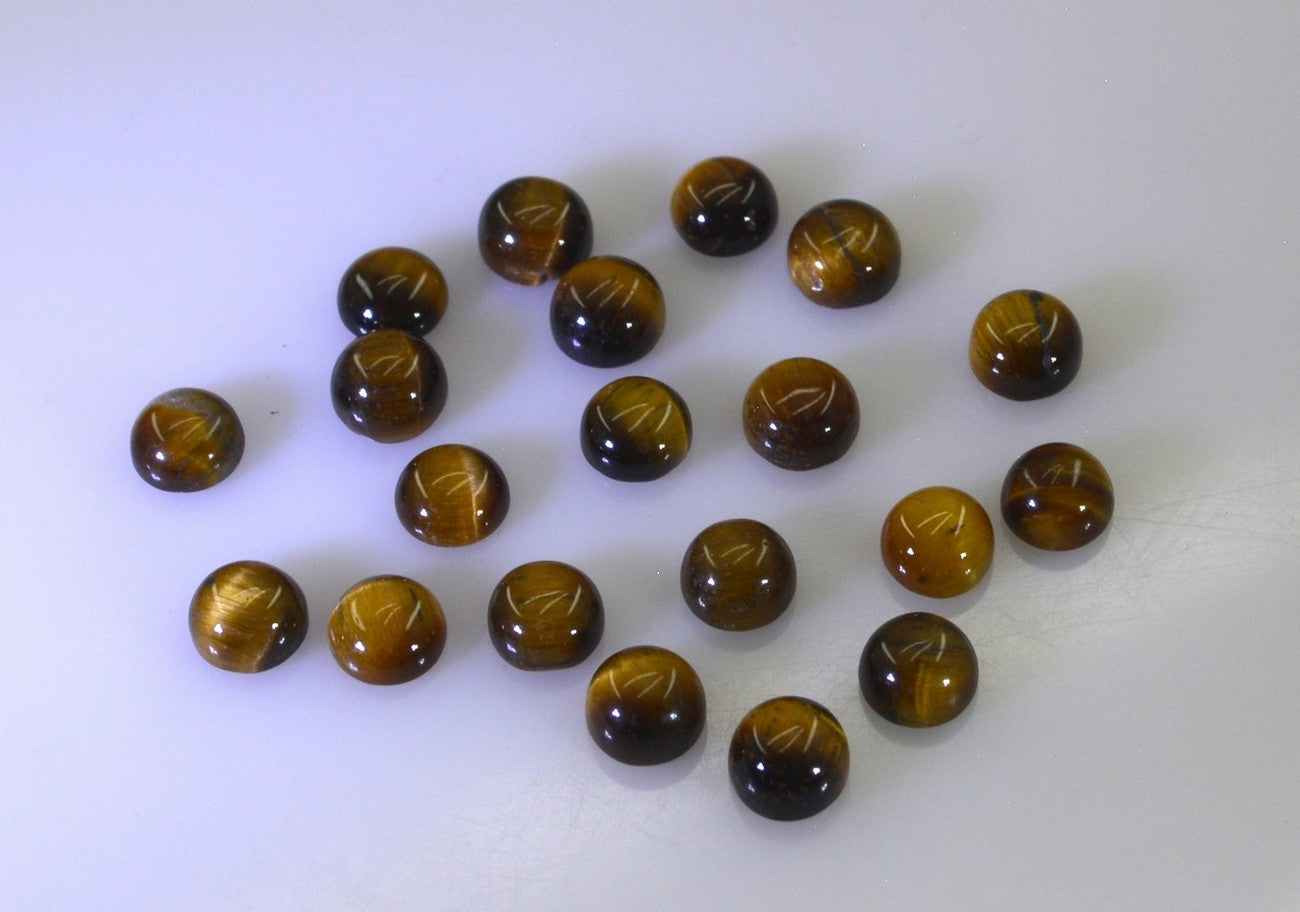 Tigerauge, 10 Stück, winziger 3 x 3 mm runder Cabochon, braun, hochwertiger Halbedelstein