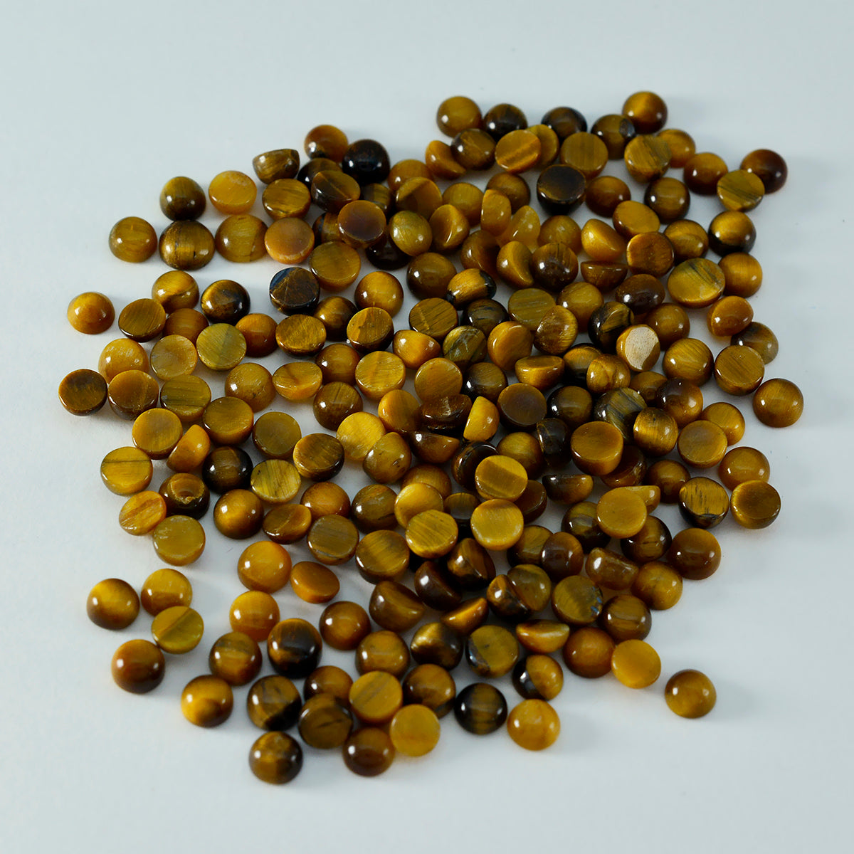 Tiger Eye 10PC Tiny 4x4 MM Round Cabochon Brown Natural semi Precious Gems