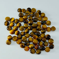 Tiger Eye 1PC Tiny 6x6 MM Round Cabochon Brown Superior semi Precious Loose Gemstone
