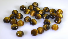 Tiger Eye 1PC Tiny 6x6 MM Round Cabochon Brown Superior semi Precious Loose Gemstone
