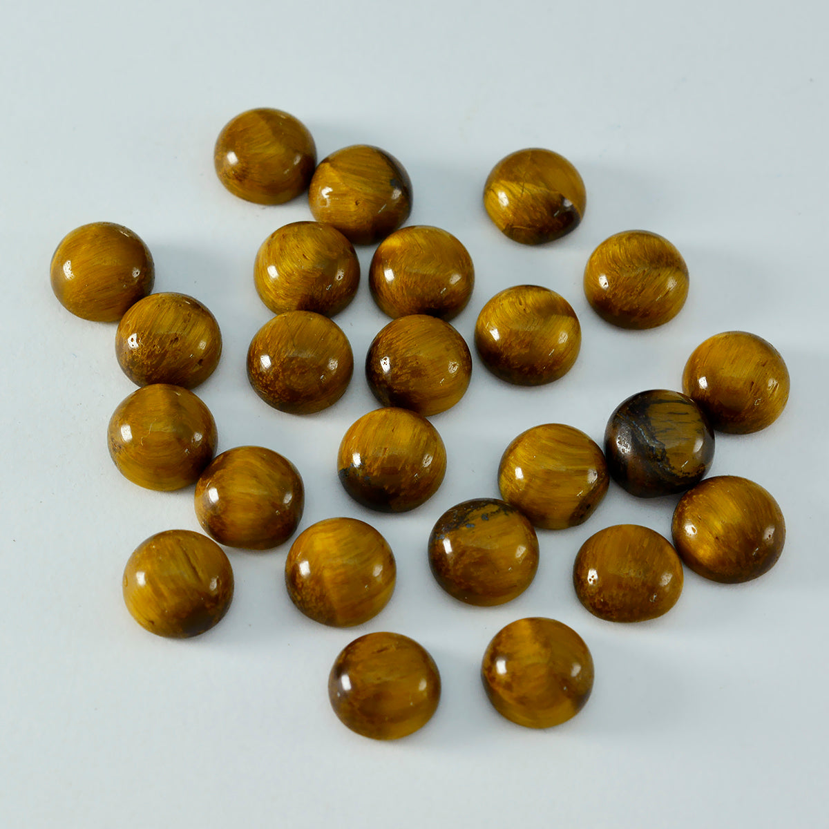 Tiger Eye 1PC Small 7x7 MM Round Cabochon Brown Pure semi Precious Loose Gemstones