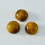 Tiger Eye 1PC Small 8x8 MM Round Cabochon Brown Fiery semi Precious Semi Precious Gemstone