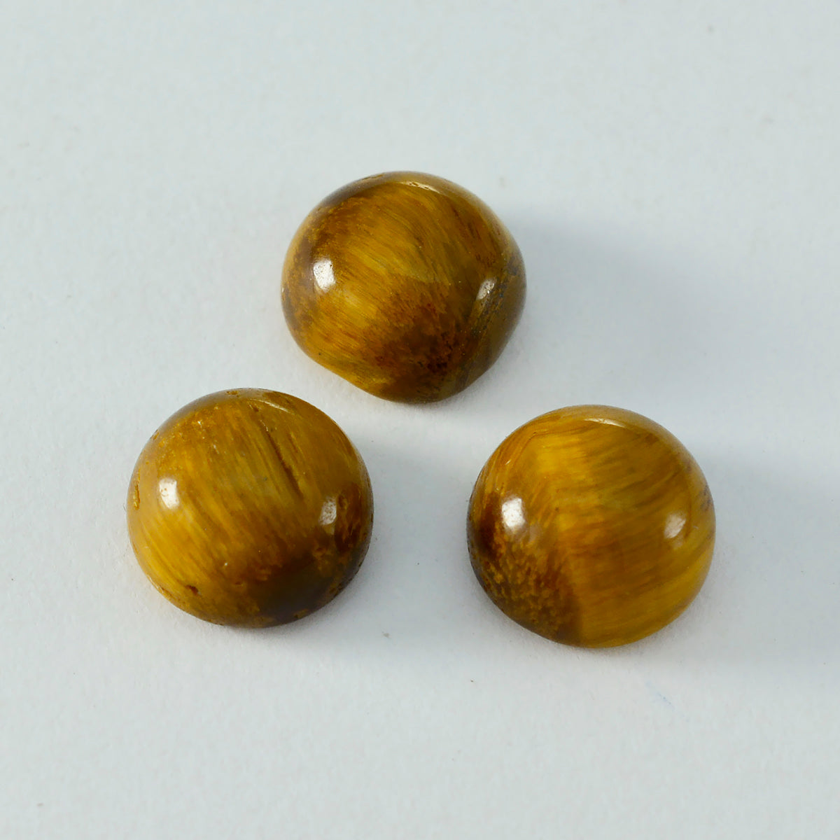 Tiger Eye 1PC Small 8x8 MM Round Cabochon Brown Fiery semi Precious Semi Precious Gemstone