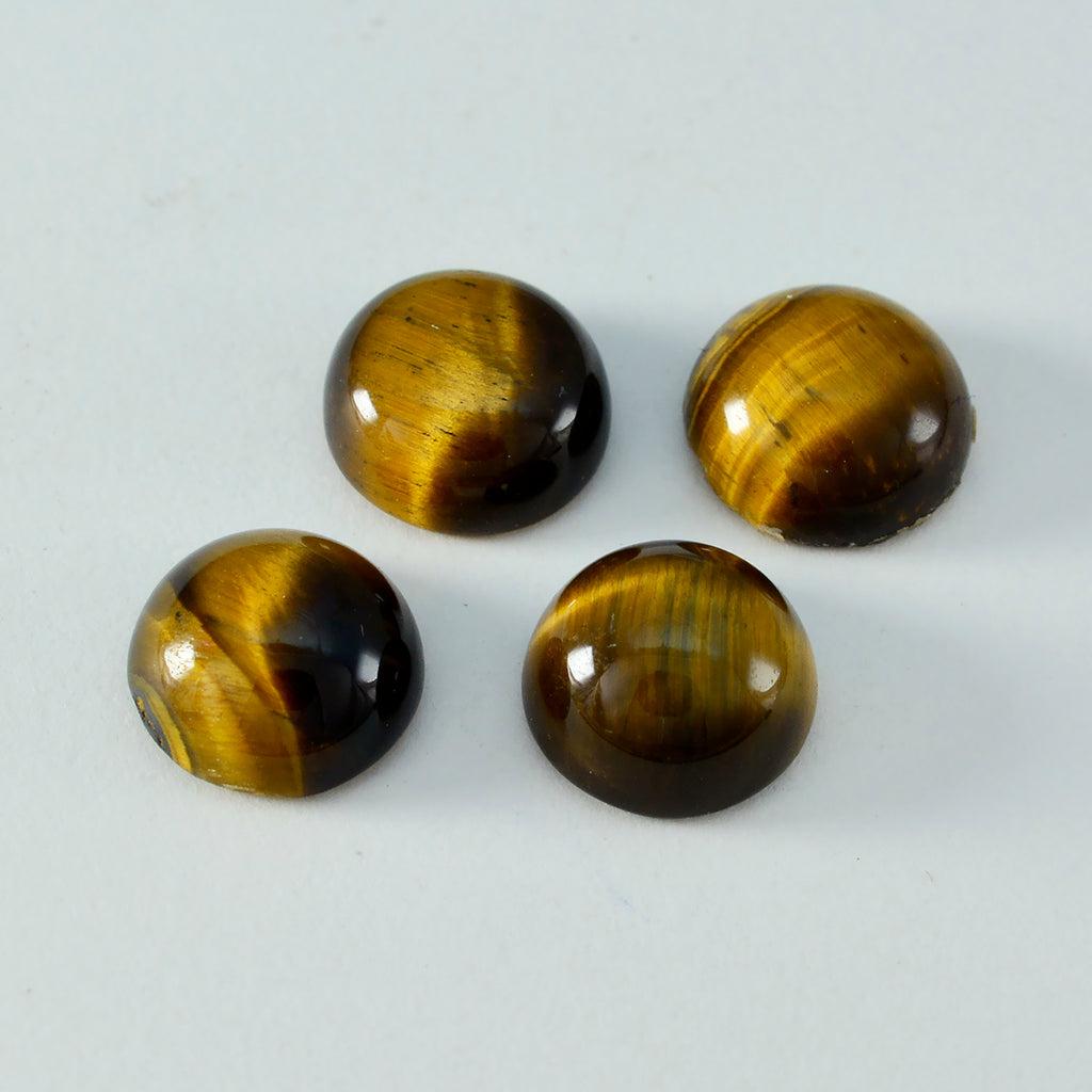 Tiger Eye 1PC Medium 9x9 MM Round Cabochon Brown Brilliant semi Precious Precious Gemstone