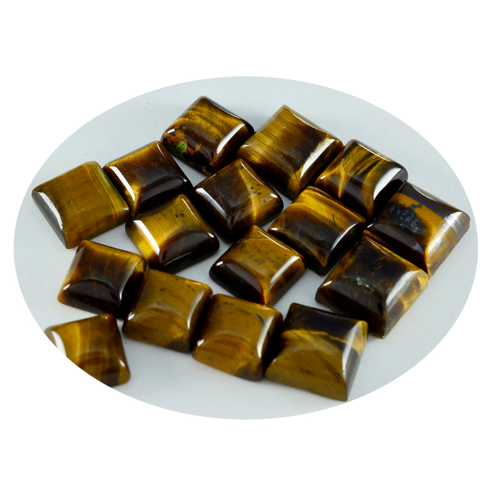 Tiger Eye 1PC Large 10x10 MM Square Cabochon Brown Pure semi Precious Precious Gemstone