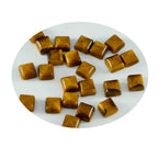 Tiger Eye 10PC Tiny 4x4 MM Square Cabochon Brown Shine semi Precious Precious Gemstone