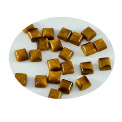 Tiger Eye 10PC Tiny 4x4 MM Square Cabochon Brown Shine semi Precious Precious Gemstone