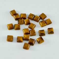 Tiger Eye 10PC Tiny 4x4 MM Square Cabochon Brown Shine semi Precious Precious Gemstone