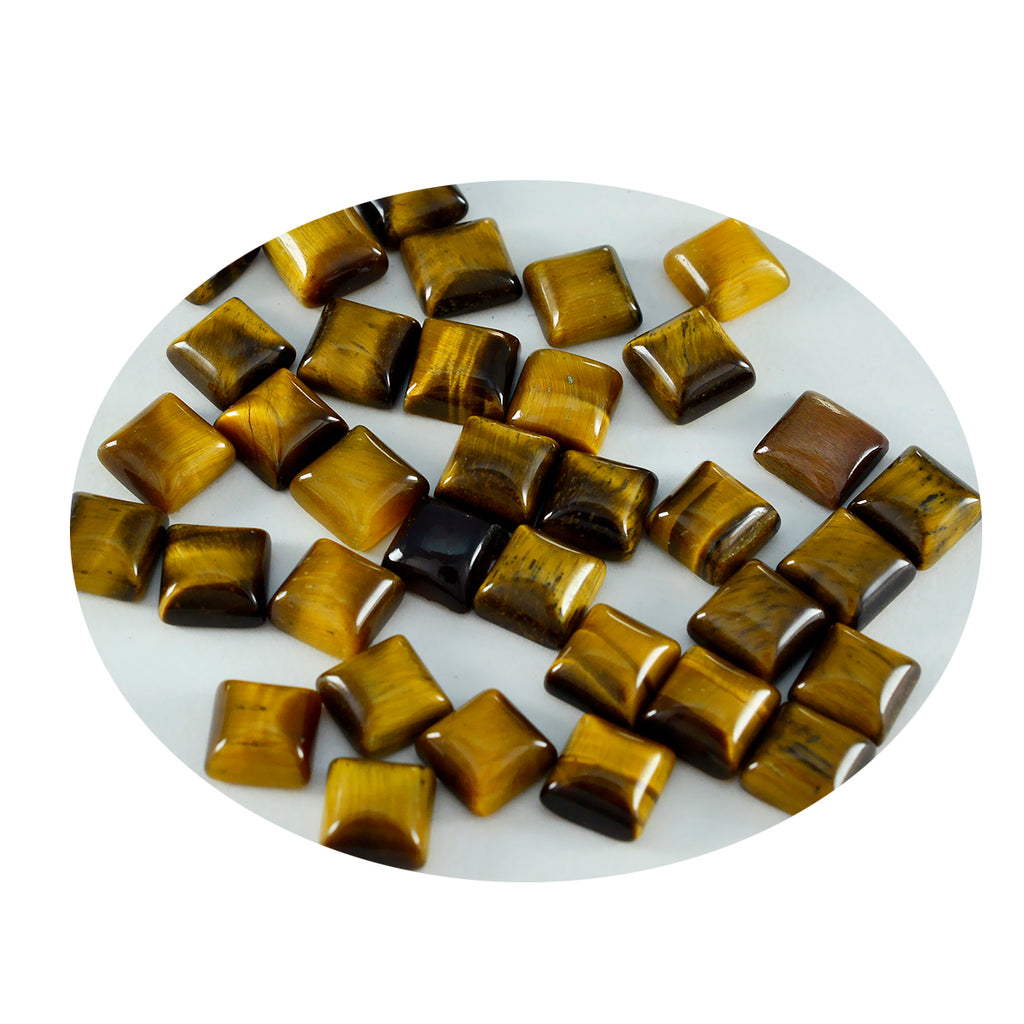 Tiger Eye 1PC Tiny 6x6 MM Square Cabochon Brown High Quality semi Precious Loose Gems