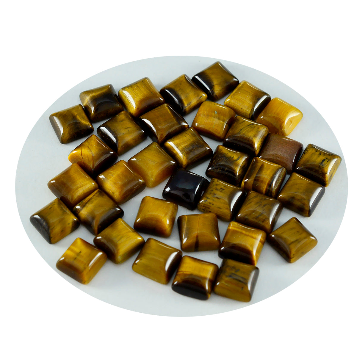 Tiger Eye 1PC Small 7x7 MM Square Cabochon Brown Natural semi Precious Loose Gemstone