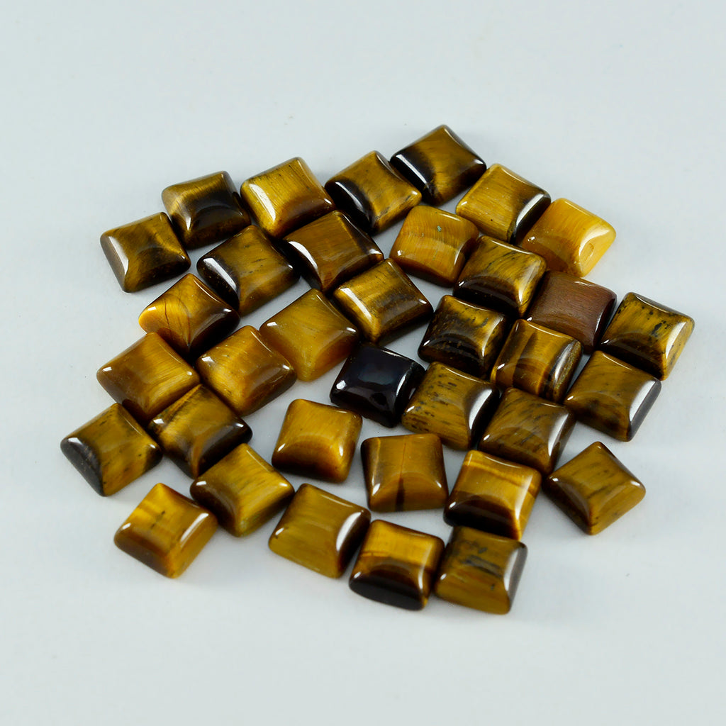 Tigerauge 1 STK Kleiner 7x7 MM Quadrat Cabochon Braun Natürlicher Halbedelstein Lose Edelstein